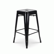 Kosmi Tabouret de bar style industriel noir brillant - Hauteur 66 cm - 3760301693154 Kosmi Tabouret de bar style industriel noir brillant - Hauteur 66 cm - 3760301693154