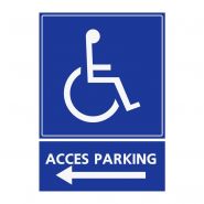 Refz428 - panneau stationnement accès parking handicapés - abc signalétique - direction gauche - dimensions : 5 cm à 40 cm