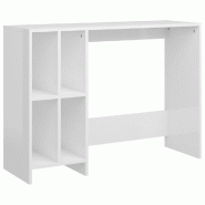 VidaXL Bureau d'ordinateur portable blanc brillant bois d'ingénierie Modèle Lofty Moderne - blanc Bois manufacturé 808347