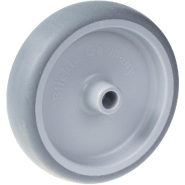 Roue de 125 mm avec caoutchouc TPR gris sur centre en polypropylène Roue de 125 mm avec caoutchouc TPR gris sur centre en polypropylène