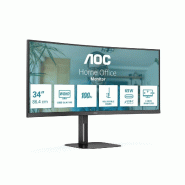 AOC CU34V5C/BK AOC 86,0cm (34 pouces) CU34V5C/BK 21:09 HDMI+DP+USB-C incurvé version commerciale - noir CU34V5C/BK
