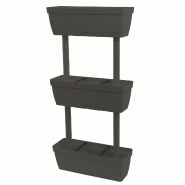 ArtPlast - Jardinière verticale à 3 niveaux 49x16,1x22 cm, anthracite - Collection LOLEGO VEG RESIN - gris plastique polypropylène ZA2182