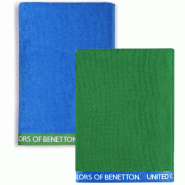 Benetton Set 2 Serviettes 90X160Cm 380Gsm Velours 100% Coton Bleu et Vert - multicolore PK3266