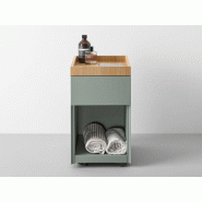 Caisson métallique avec un tiroir avec roulettes semi cachées fabriqué en Italie