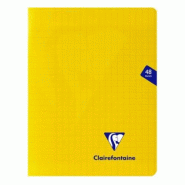 Clairefontaine Lot de 10 Cahier Mimesys 17x22, 48p./24 feuilles 90 g/m² piquées, coloris jaune, Séyès - 3329683437512