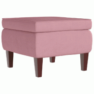 Décoshop26 - Tabouret assise pouf repose-pies avec pieds en bois carrés et assise en velours rose DEC026316 - Bois massif 3000255747788 Décoshop26 - Tabouret assise pouf repose-pies avec pieds en bois carrés et assise en velours rose DEC026316 - Bois massif 3000255747788