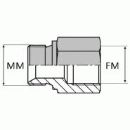 Droit mâle ISO x femelle ISO simple - 22X150 , 14X150