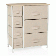 Étagère FOLDRESS L 63 x 30 x 73 cm 7 compartiments beige hjh LIVING - beige plastique 860001