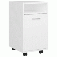 Helloshop26 - Armoire latérale sur roues pratique 33 x 38 x 60 cm pour rangement moderne en bois d'ingénierie blanc 02_0047774 - blanc Bois massif 3