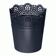 Prosperplast - Pot LACE - 16x16x18,5 cm, coloris Anthracite - gris plastique polypropylène ZA3407