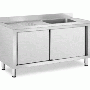 Royal Catering - Royal Catering RC-IKS06 Plonge En Inox Professionnelle Sur Meuble Bas Armoire Placard Avec Évier Acier Inoxydable (1 bac : 500 x - i