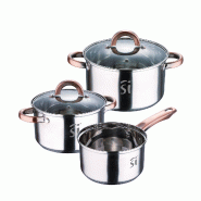San Ignacio - Batterie de Cuisine 5 pièces en Acier Inoxydable Ø16, Ø18, Ø20, Compatible Induction, collection Onil - multi-matériau Q3182
