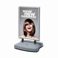 SHOWDOWN Displays Exposiciónate Windtalker® City avec Base Plastique A1 Résistant Aux Intempéries WTRA1WR - argenté aluminium 8596052033193