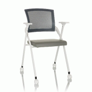 Siège visiteur/chaise pliante PRIORITY II W maille/PU gris hjh OFFICE - gris plastique 719244