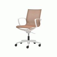 Siège de bureau synchrone Minéral avec accoudoirs design - Mécanisme 5 positions - Structure blanche Siège de bureau synchrone Minéral avec accoudoirs design - Mécanisme 5 positions - Structure blanche