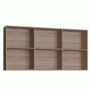 SURMEUBLE 6 NICHES DE RANGEMENTS POUR LIT ESCAMOTABLE HORIZONTAL 90 X 200 CM HAUTEUR 106 CM FINITION CHÊNE NATUREL