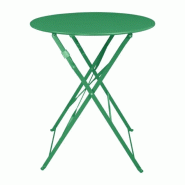 Table ronde pliable d'intérieur et extérieur (Ø)600 mm, en acier vert PERTH