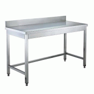 Vaiotec Table de travail EASYLINE / accessible par le dessous avec rebord surélevé, 1800 x 600 mm - inox 10121