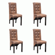 VidaXL Chaises à manger lot de 4 marron similicuir Modèle Vega Plus - 270553
