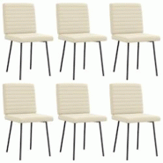 VidaXL Chaises à Manger Lot De 6 Crème Similicuir - beige 8721158569820 VidaXL Chaises à Manger Lot De 6 Crème Similicuir - beige 8721158569820