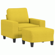 VidaXL Fauteuil avec repose-pied Jaune clair 60 cm Tissu Modèle Orion Frame Plus - 3201148