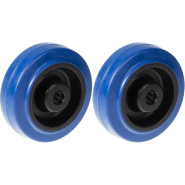 Roue de 100mm 4" en caoutchouc bleu avec centre en nylon, capacité de 300kg, set de 2 Roue de 100mm 4" en caoutchouc bleu avec centre en nylon, capacité de 300kg, set de 2