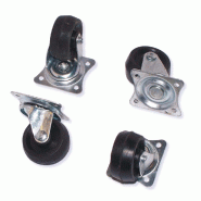 4 roues pivotantes caoutchouc - métal D. 32 mm avec base 35 x 30 mm charge max. 50 kg - 598120 - Beast - 5907698013082