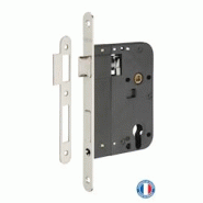 Boitier de serrure encastrable à cylindre pour porte d'entrée, axe 80mm, bouts ronds, nickelé - THIRARD - gris 3150260812961 Boitier de serrure encastrable à cylindre pour porte d'entrée, axe 80mm, bouts ronds, nickelé - THIRARD - gris 3150260812961