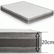 CANAPÉ CONVERTIBLE ALLURE MATELAS MÉMORY  20CM SOMMIER LATTES 140CM TWEED BLEU PAON