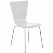 Décoshop26 - Chaise de cuisine salle à manger x1 empilable en bois blanc et structure stable à quatre pieds en métal 10_0003237 - blanc 3000251470703 Décoshop26 - Chaise de cuisine salle à manger x1 empilable en bois blanc et structure stable à quatre pieds en métal 10_0003237 - blanc 3000251470703
