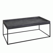 Décoshop26 - Table basse table d'appoint 46 x 110 x 60 cm en bois gris foncé et métal 04_0008433 - gris 3000262561780 Décoshop26 - Table basse table d'appoint 46 x 110 x 60 cm en bois gris foncé et métal 04_0008433 - gris 3000262561780