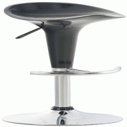 Décoshop26 - Tabouret de bar x1 avec repose-pieds assise pivotante en plastique gris et métal chromé 10_0005370 - gris métal 3000252606736