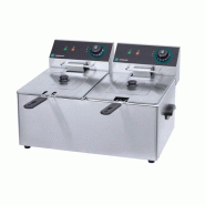 Friteuse Électrique Professionnelle Double Cuve 2 × 8 L Inox – 6,5 kW - Acier inoxydable 18/10 HKN-FD88N