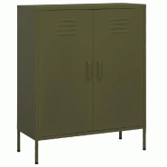 Helloshop26 - Armoire de rangement design pratique 80 x 35 x 101,5 cm avec étagères réglables en acier vert olive 02_0046853 - vert acier 300023446