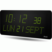 Horloge LED Style II 10S Date, alimentation 230V, WIFI, LED verte - BODET