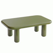 Oviala Business Table basse rectangulaire 100 cm en MDF effet laqué vert olive - vert 114303