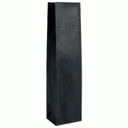 Pochette 1 bouteille en kraft noir - 10x8x40cm - Pack de 50