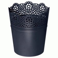 Prosperplast - Pot LACE - 18x18x21 cm, coloris Anthracite - gris plastique polypropylène ZA3417