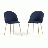 RATTATAN Lot de 2 chaises en velours décoratif d’intérieur, pieds en métal, design élégant pour cuisine, salle à manger, restaurant – Sara â RATTATAN Lot de 2 chaises en velours décoratif d’intérieur, pieds en métal, design élégant pour cuisine, salle à manger, restaurant – Sara â