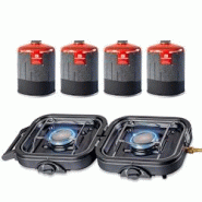Réchaud gaz 2 feux 4600W pliable + 4 Cartouches de gaz KEMPER - noir 3701599315175 Réchaud gaz 2 feux 4600W pliable + 4 Cartouches de gaz KEMPER - noir 3701599315175