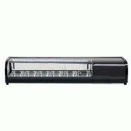 Romux® Vitrine à Tapas Réfrigérée 62 Litres Verre Courbé 6 Bacs GN 1/3 Noire | Vitrines Professionnelles Restauration - 8435811807265