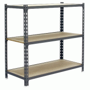 SimonRack Étagère Rangement 900x900x300 mm, 3 niveaux, plateaux en bois, charge 150 kg par niveau, Gris - Maderclick - métal 8435104910603