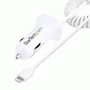 StarTech Chargeur Voiture Lightning avec Cble Spiralé