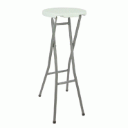 Tabouret pliant Ø30 pour mange-debout - polyéthylène blanc - Nîmes