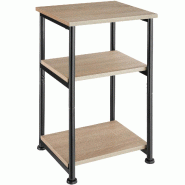 Tectake Table d’appoint Memphis 34x30x59cm - Bois clair industriel, Chêne Sonoma - 404669 - marron Bois massif 404669