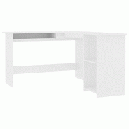 VidaXL Bureau d'angle en forme de L Blanc 120x140x75 cm Modèle Sirius Select - blanc Bois manufacturé 800747