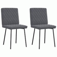 VidaXL Chaises à Manger Lot De 2 Gris Foncé Velours - gris 4101104 VidaXL Chaises à Manger Lot De 2 Gris Foncé Velours - gris 4101104