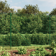 Vidaxl clôture en treillis métallique avec bride vert 2x10 m 154166