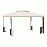 VidaXL Tonnelle avec parois et toit double 3x4 m Crème Modèle AbriNova 74 - beige 318543