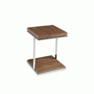 AC ANGEL CERDA Angel Cerdá Table d'angle carrée en noyer et acier chromé 2038C 45 x 45 x 55 - marron Bois manufacturé 8435631002079 AC ANGEL CERDA Angel Cerdá Table d'angle carrée en noyer et acier chromé 2038C 45 x 45 x 55 - marron Bois manufacturé 8435631002079